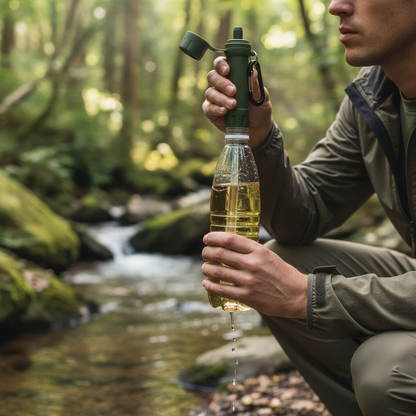 Portable Straw Water Filter Personal Water Purification Attachment for Camping Hiking Travel Emergency Portable Water Filter Straw