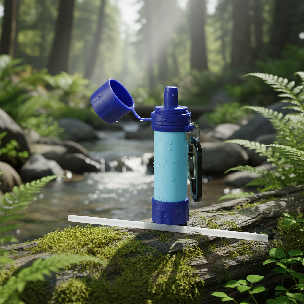 Portable Straw Water Filter Personal Water Purification Attachment for Camping Hiking Travel Emergency Portable Water Filter Straw
