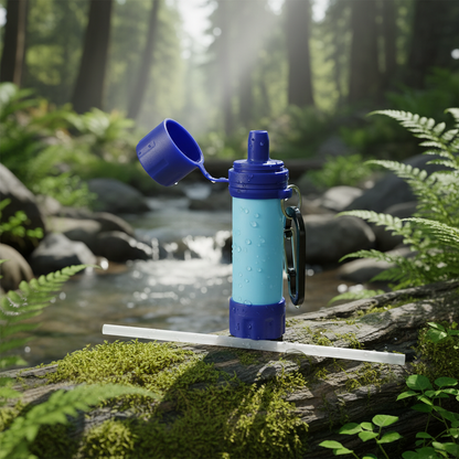 Portable Straw Water Filter Personal Water Purification Attachment for Camping Hiking Travel Emergency Portable Water Filter Straw