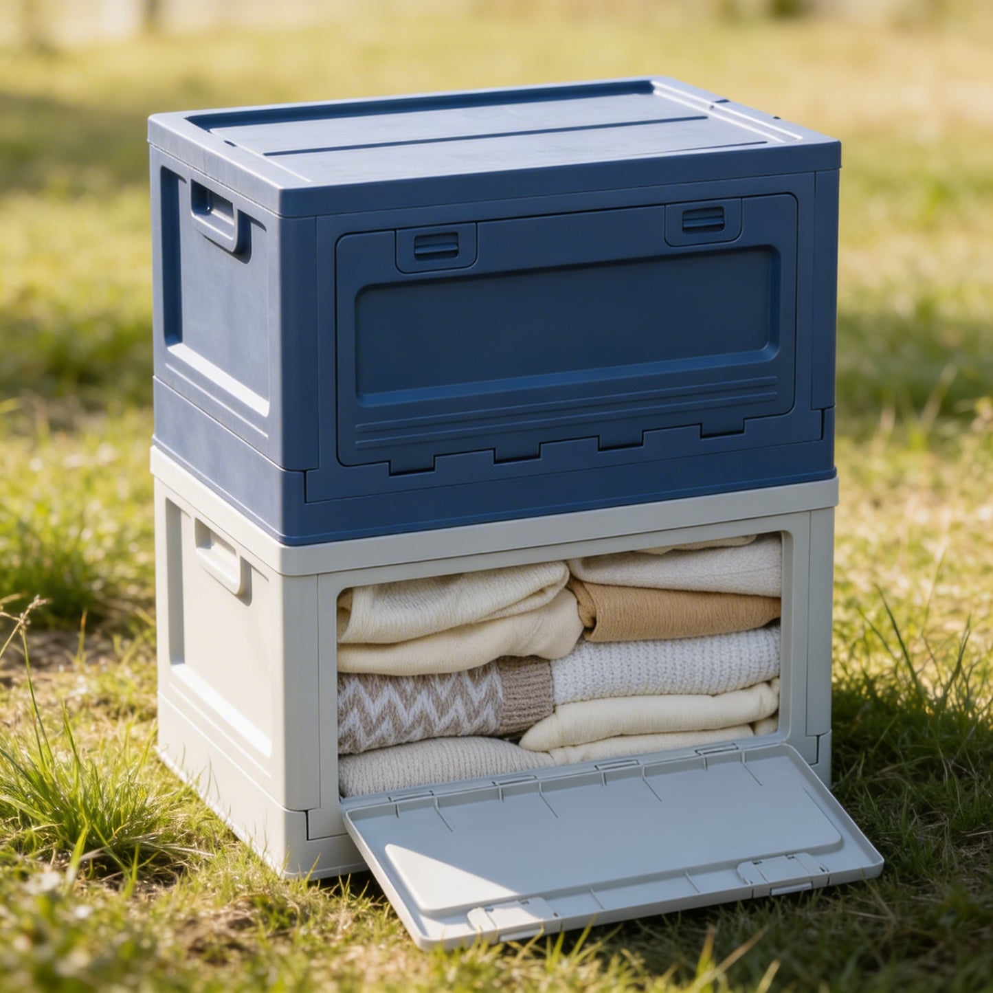 Outdoor Camping Folding Storage Box For Bedroom And Car Mounted Plastic Storage Cabinet For Clothes And Toys