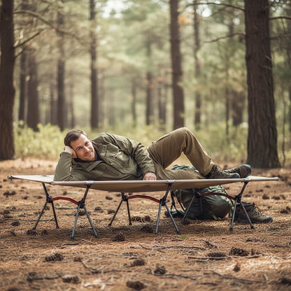 Ultralight Camping Cot Portable Folding Camp Bed with Adjustable Height Aluminum Frame