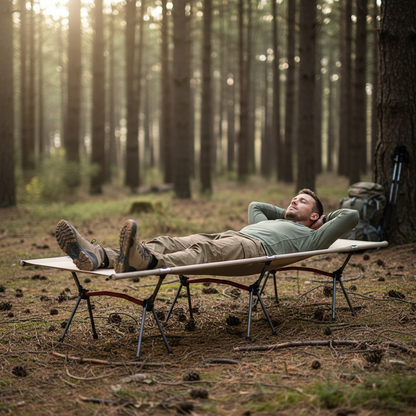 Ultralight Camping Cot Portable Folding Camp Bed with Adjustable Height Aluminum Frame