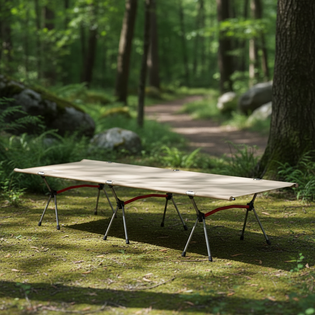 Ultralight Camping Cot Portable Folding Camp Bed with Adjustable Height Aluminum Frame