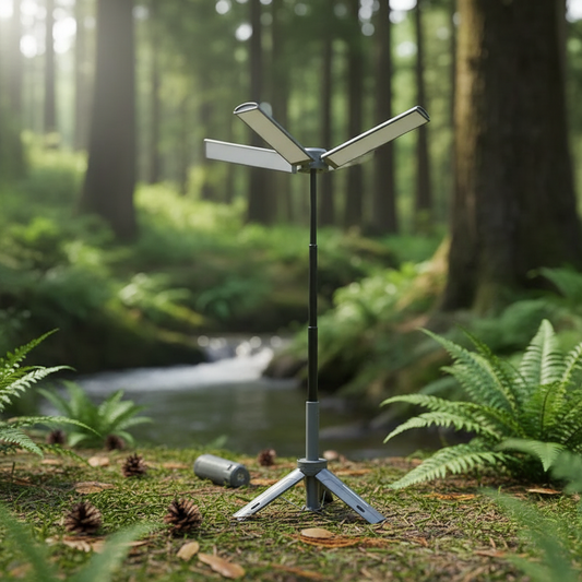 Rechargeable Camping Lantern LED Portable Camping Light with Telescopic Pole and Flashlight Modes