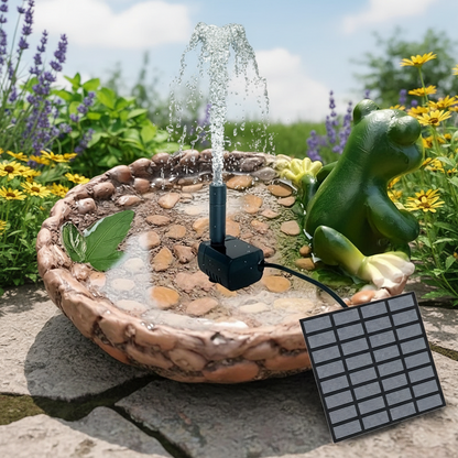 Outdoor Fountain Solar Floating Water Pump with 6 Spray Nozzles for Garden Pond and Bird Bath