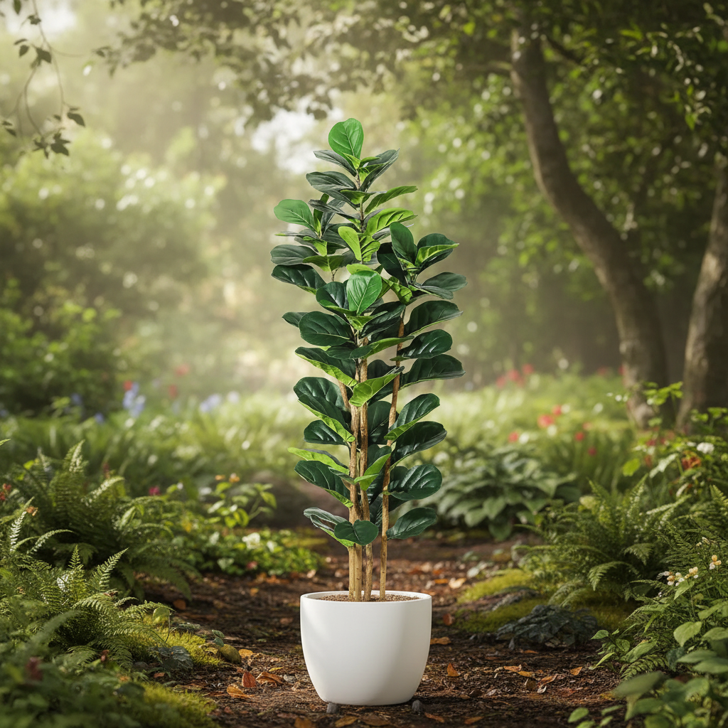 Outdoor Artificial Plant Decorative Artificial Tree Floor Standing Polyester Display Plant