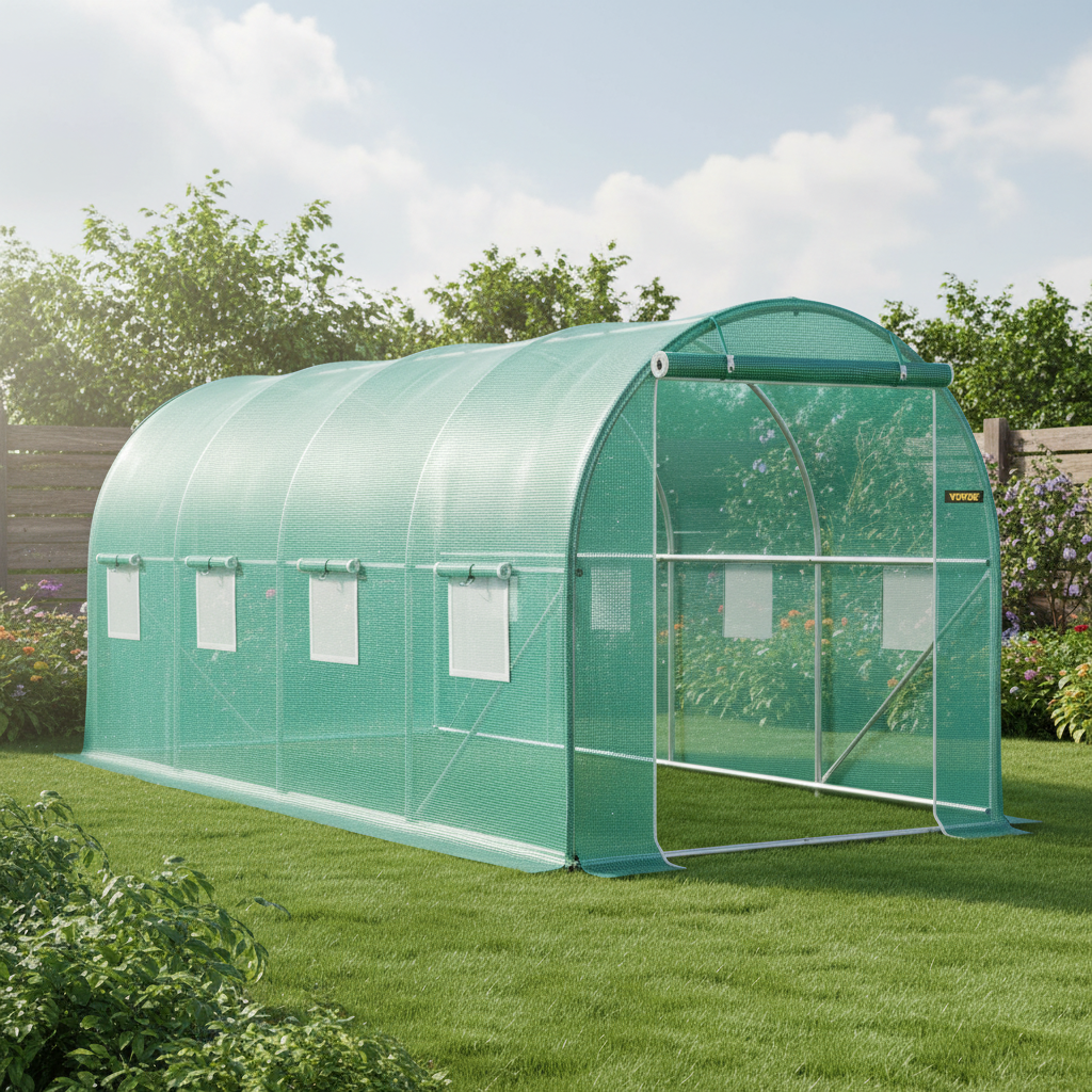 Outdoor Greenhouse Tunnel Walk-In Greenhouse with Galvanized Frame and PE Cover