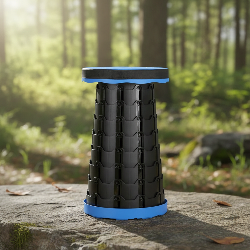 Portable Folding Stool Adjustable Retractable Camping Seat Lightweight Collapsible Travel Chair