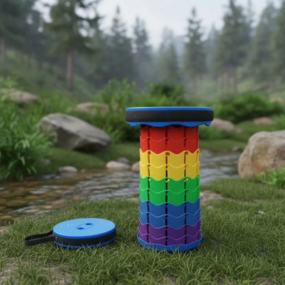 Portable Folding Stool Adjustable Retractable Camping Seat Lightweight Collapsible Travel Chair