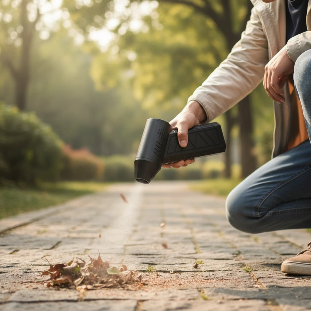 Cordless Air Duster Portable Turbo Air Blower with LED Light Rechargeable 3 Speed Cleaner