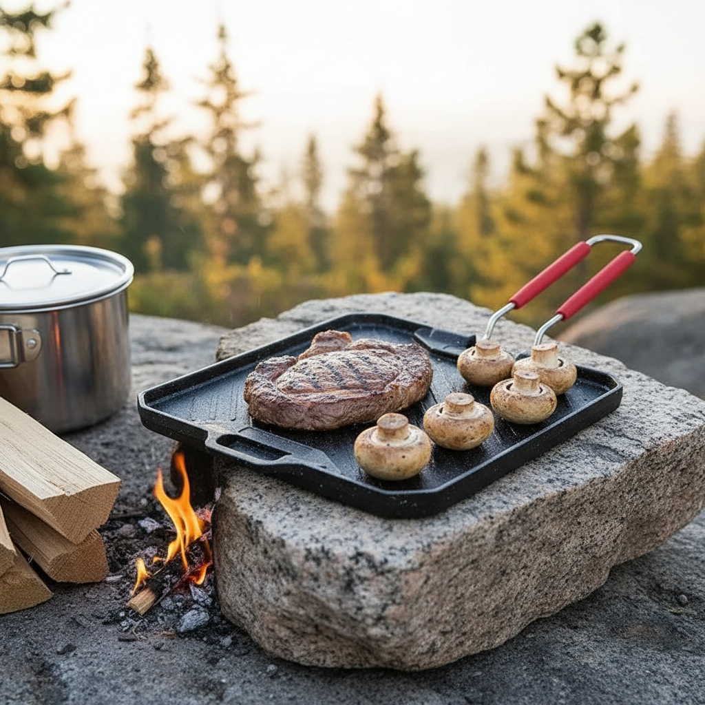 Portable Barbecue Grill Pan Portable BBQ Stove Camping Grill Camping BBQ Grill Campground Cooking Pan for Gas Stoves