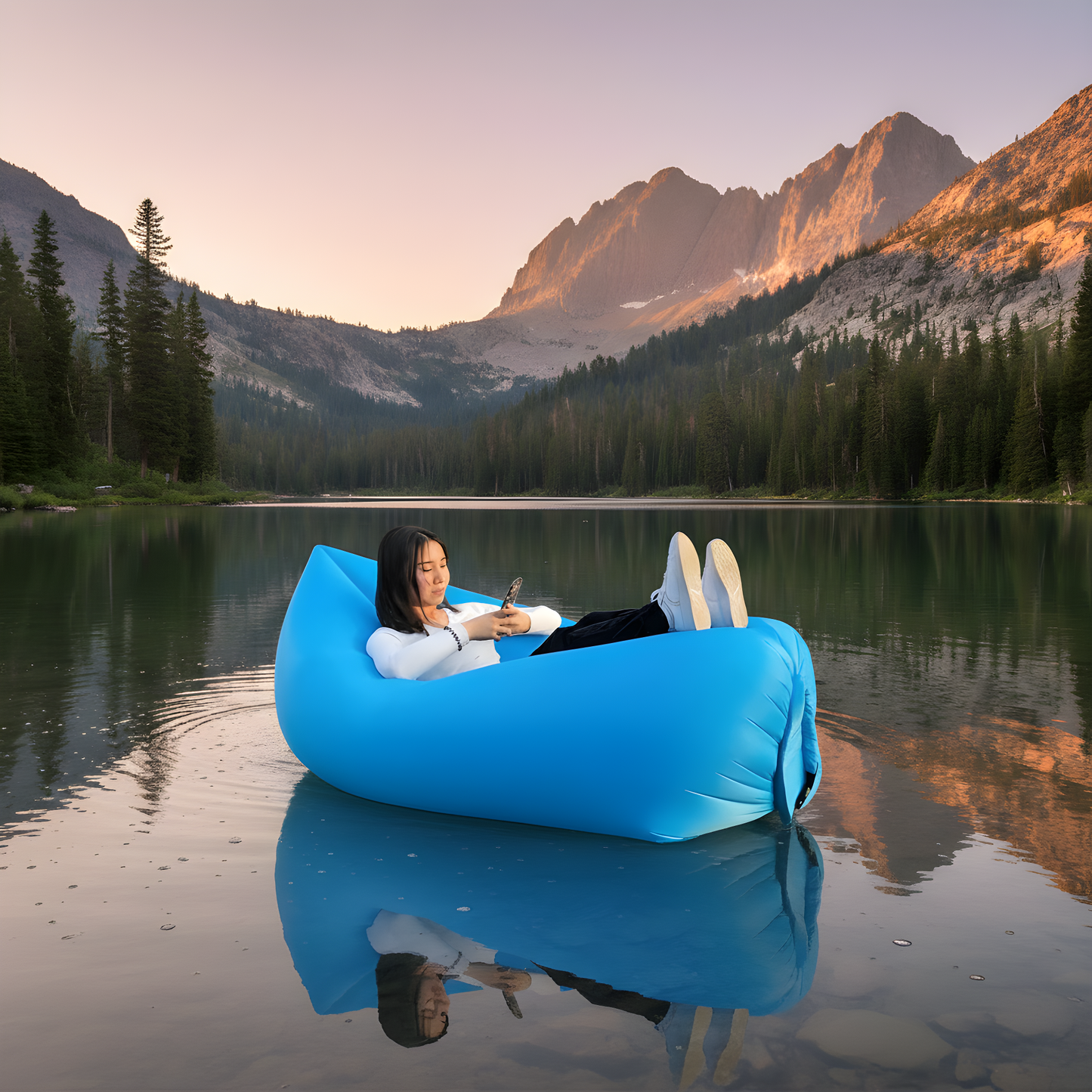 Inflatable Air Bed Mattress Portable Sleeping Pad for Camping Inflatable Mattresses and Air Beds Outdoor Lounger Sofa