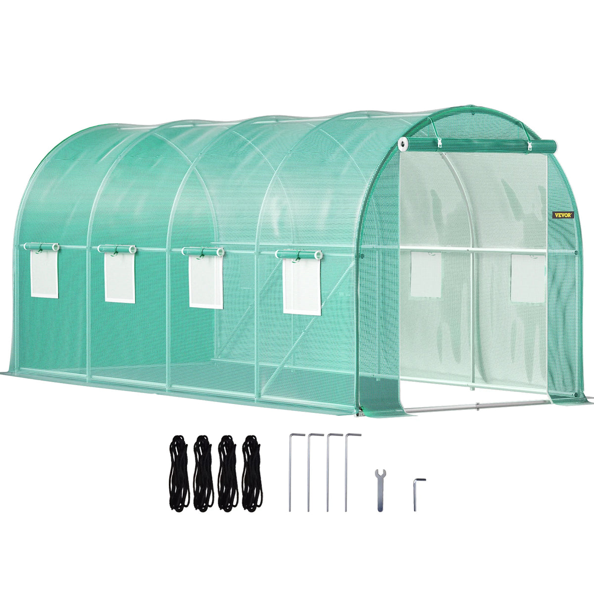 Outdoor Greenhouse Tunnel Walk-In Greenhouse with Galvanized Frame and PE Cover