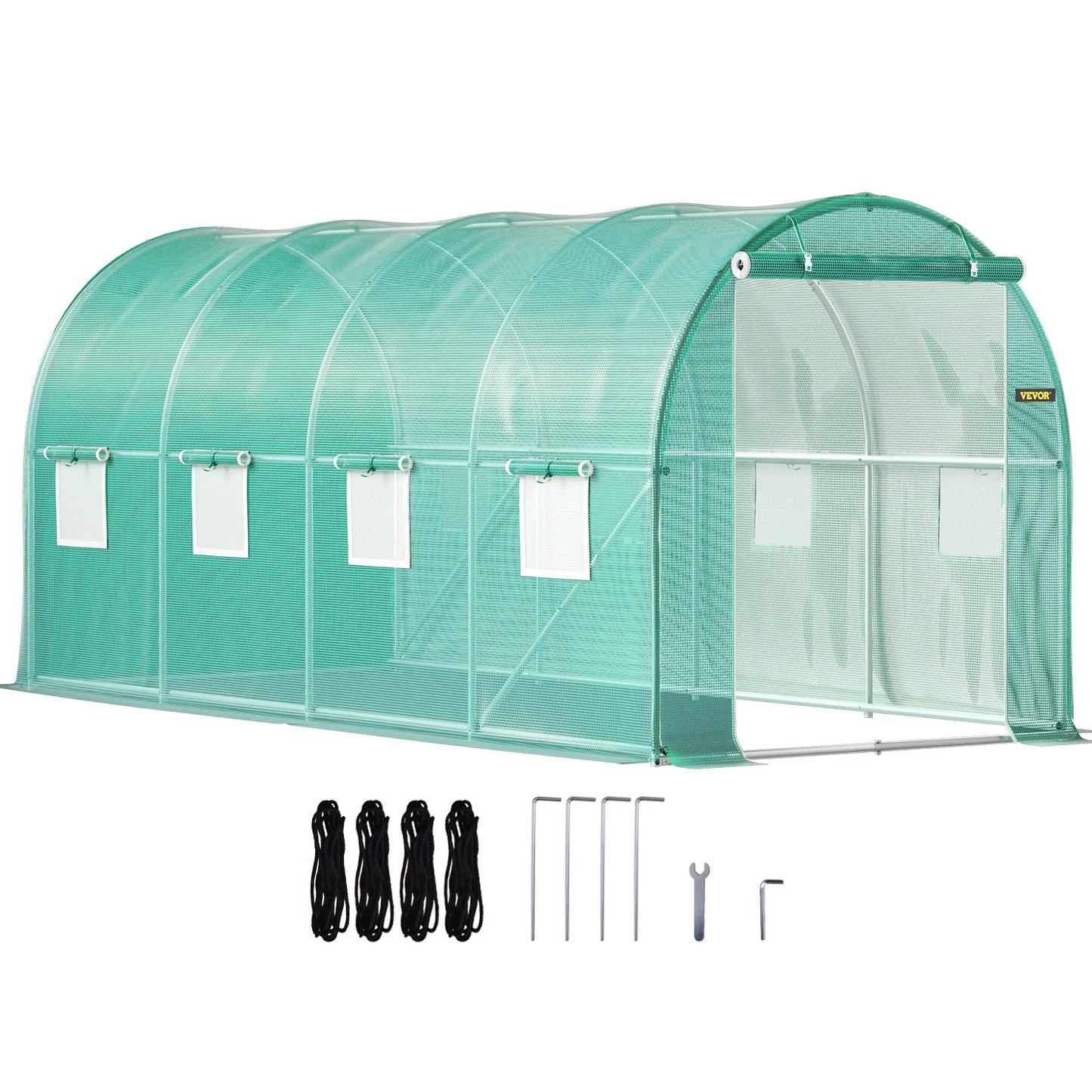 Outdoor Greenhouse Tunnel Walk-In Greenhouse with Galvanized Frame and PE Cover