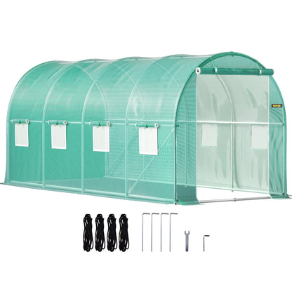 Outdoor Greenhouse Tunnel Walk-In Greenhouse with Galvanized Frame and PE Cover