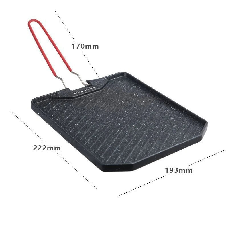 Portable Barbecue Grill Pan Portable BBQ Stove Camping Grill Camping BBQ Grill Campground Cooking Pan for Gas Stoves