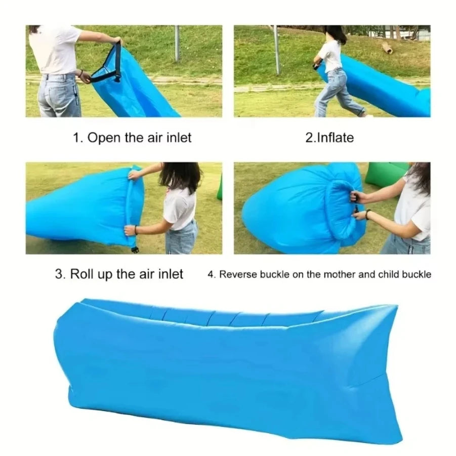 Inflatable Air Bed Mattress Portable Sleeping Pad for Camping Inflatable Mattresses and Air Beds Outdoor Lounger Sofa