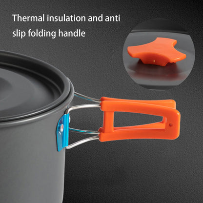 Portable Cookware Cookset Camp Cookware Set Camping Cooking Set Non Stick Camping Cookware Camping Cooking Pot Set with Kettle