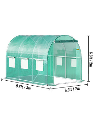 Outdoor Greenhouse Tunnel Walk-In Greenhouse with Galvanized Frame and PE Cover