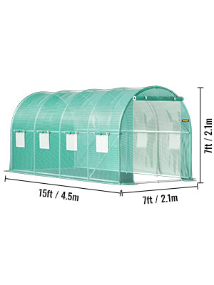 Outdoor Greenhouse Tunnel Walk-In Greenhouse with Galvanized Frame and PE Cover