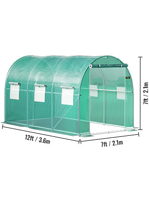 Outdoor Greenhouse Tunnel Walk-In Greenhouse with Galvanized Frame and PE Cover