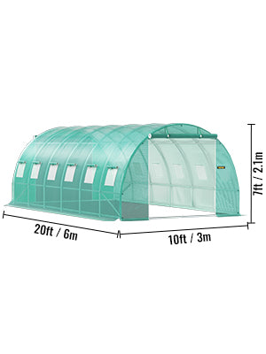 Outdoor Greenhouse Tunnel Walk-In Greenhouse with Galvanized Frame and PE Cover
